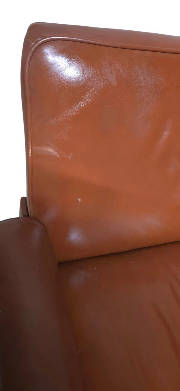 Vintage Mid-Century Brown Leather Swivel Chair (DS-35 Style) Armchair