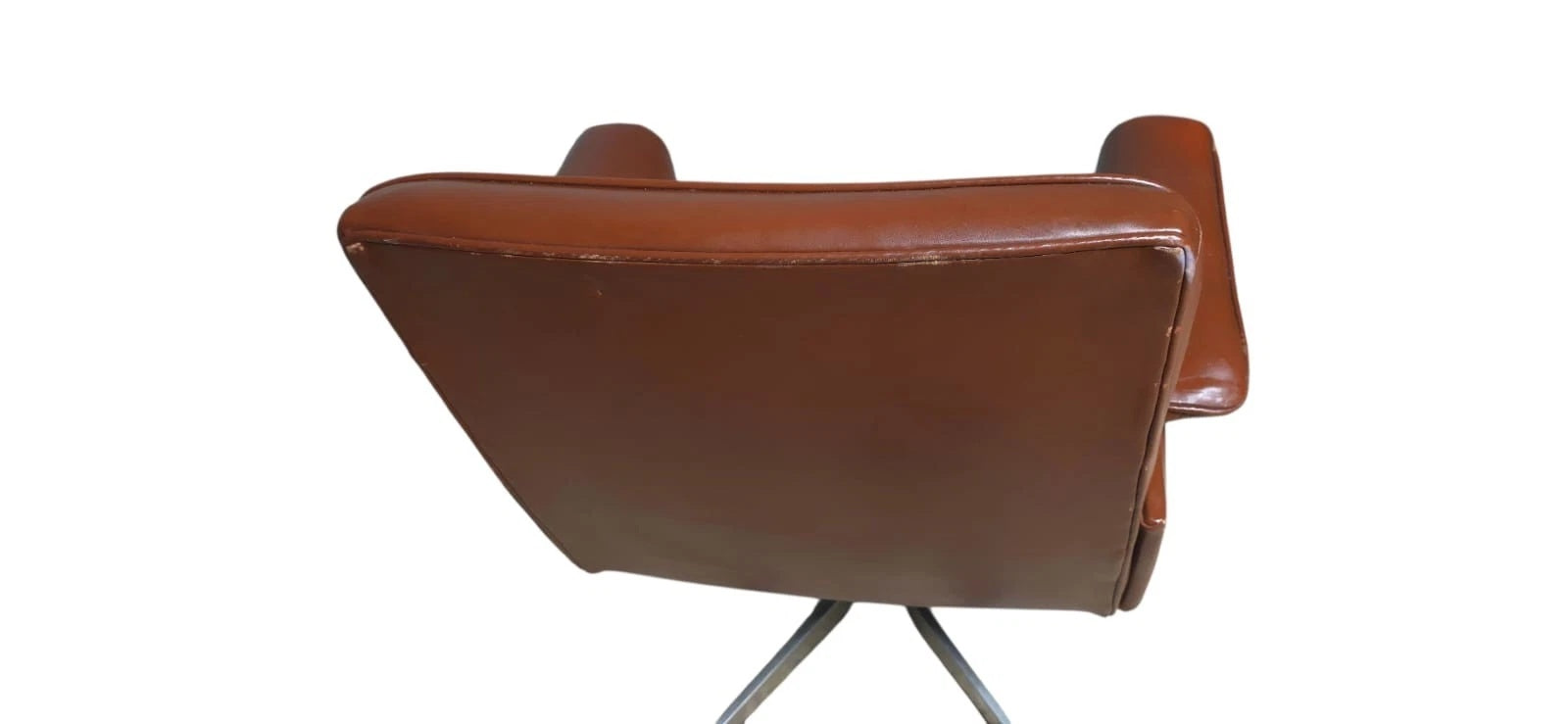 Vintage Mid-Century Brown Leather Swivel Chair (DS-35 Style) Armchair