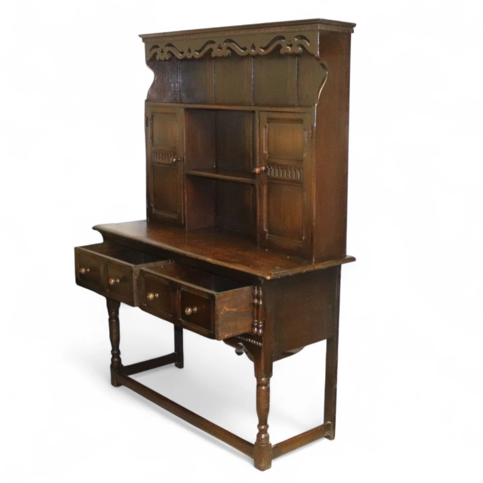 Antique Oak Welsh Dresser Sideboard Cupboard