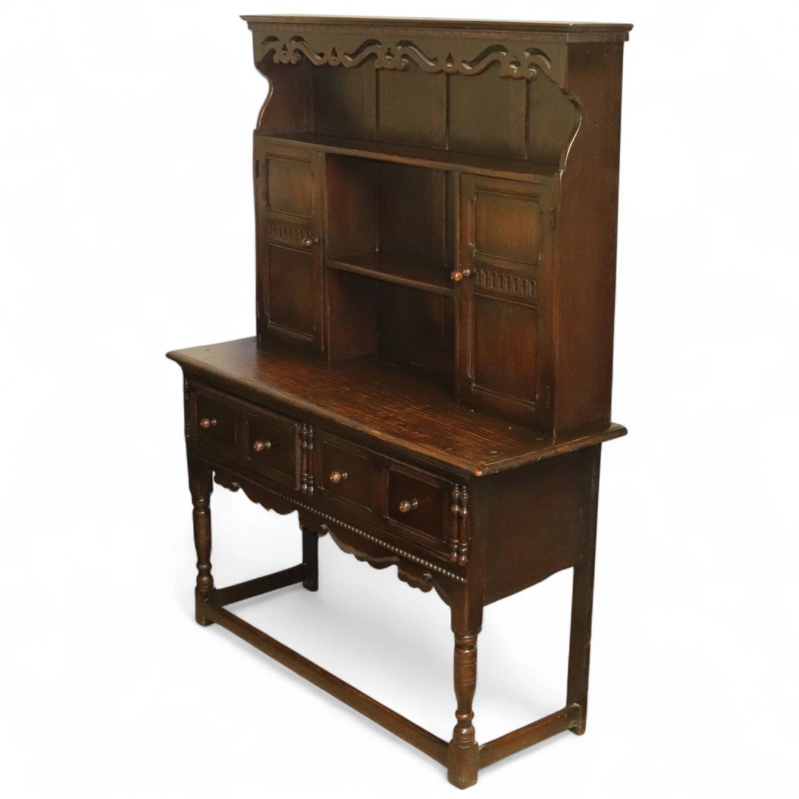 Antique Oak Welsh Dresser Sideboard Cupboard