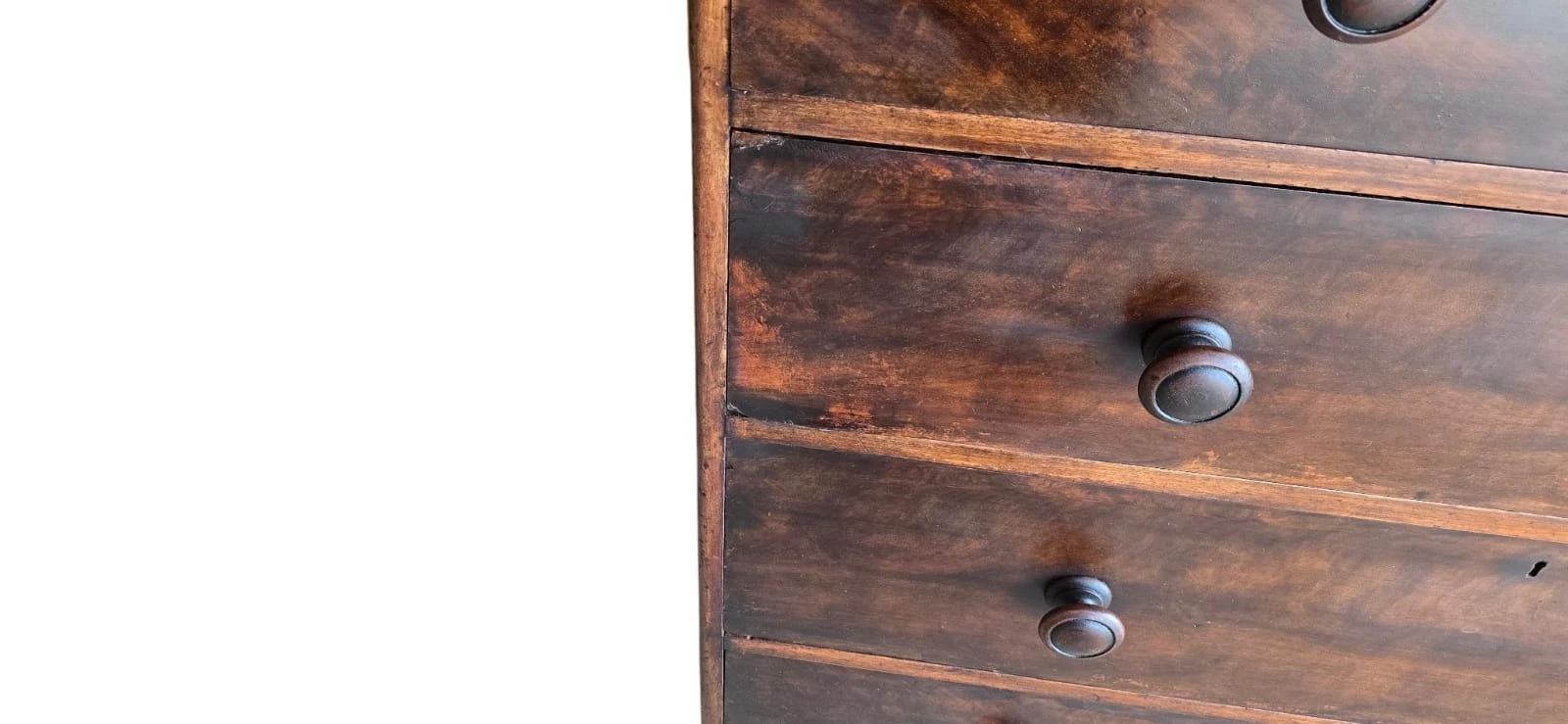 Antique Victorian Stained Pine Chest of Drawers 2 over 3