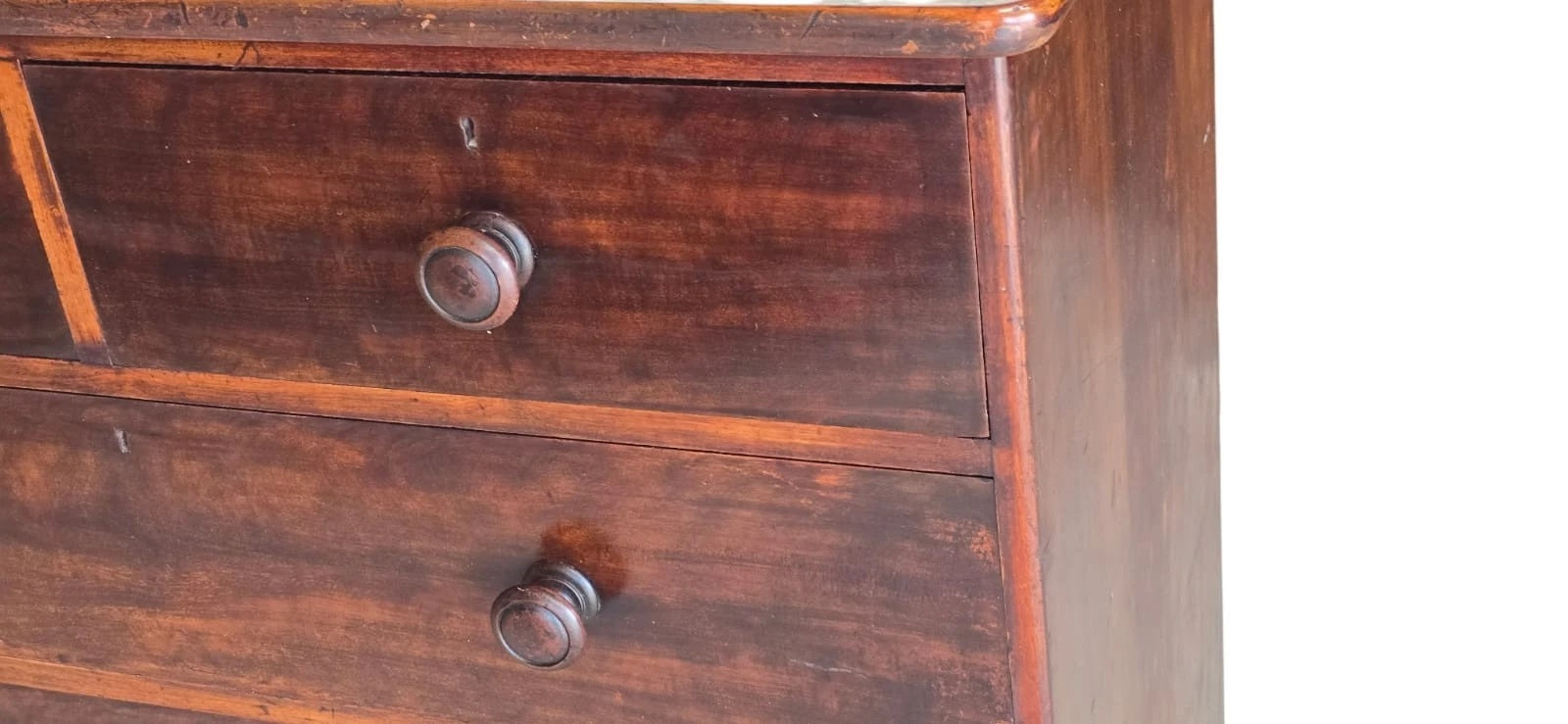 Antique Victorian Stained Pine Chest of Drawers 2 over 3