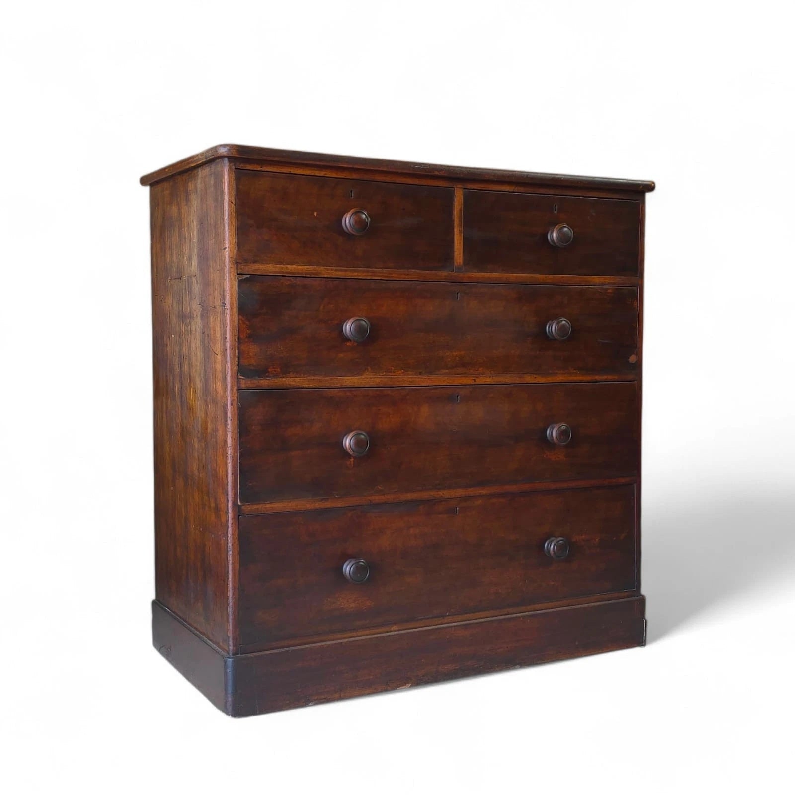 Antique Victorian Stained Pine Chest of Drawers 2 over 3