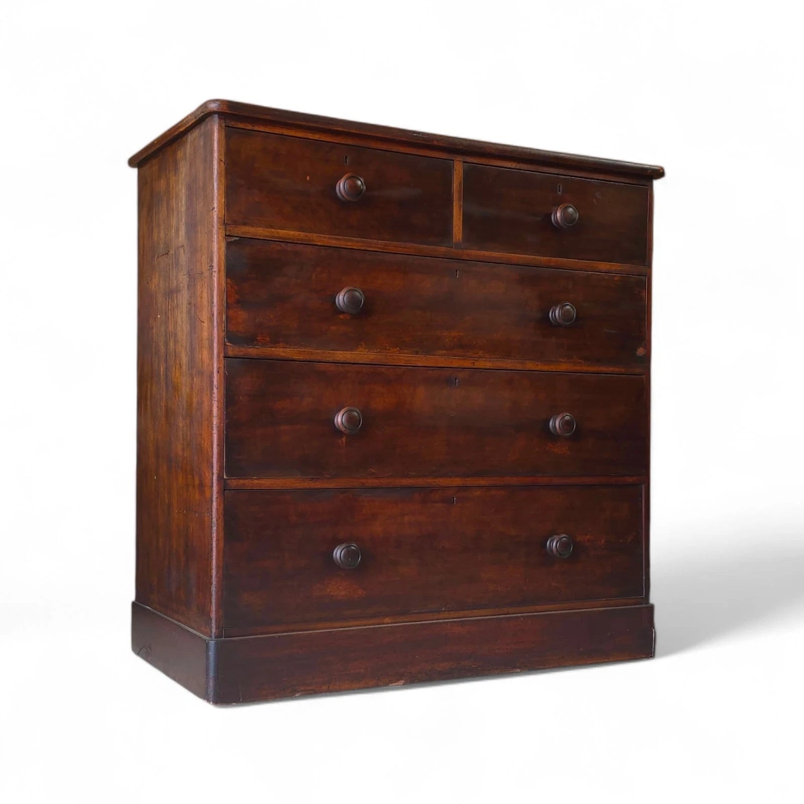 Antique Victorian Stained Pine Chest of Drawers 2 over 3