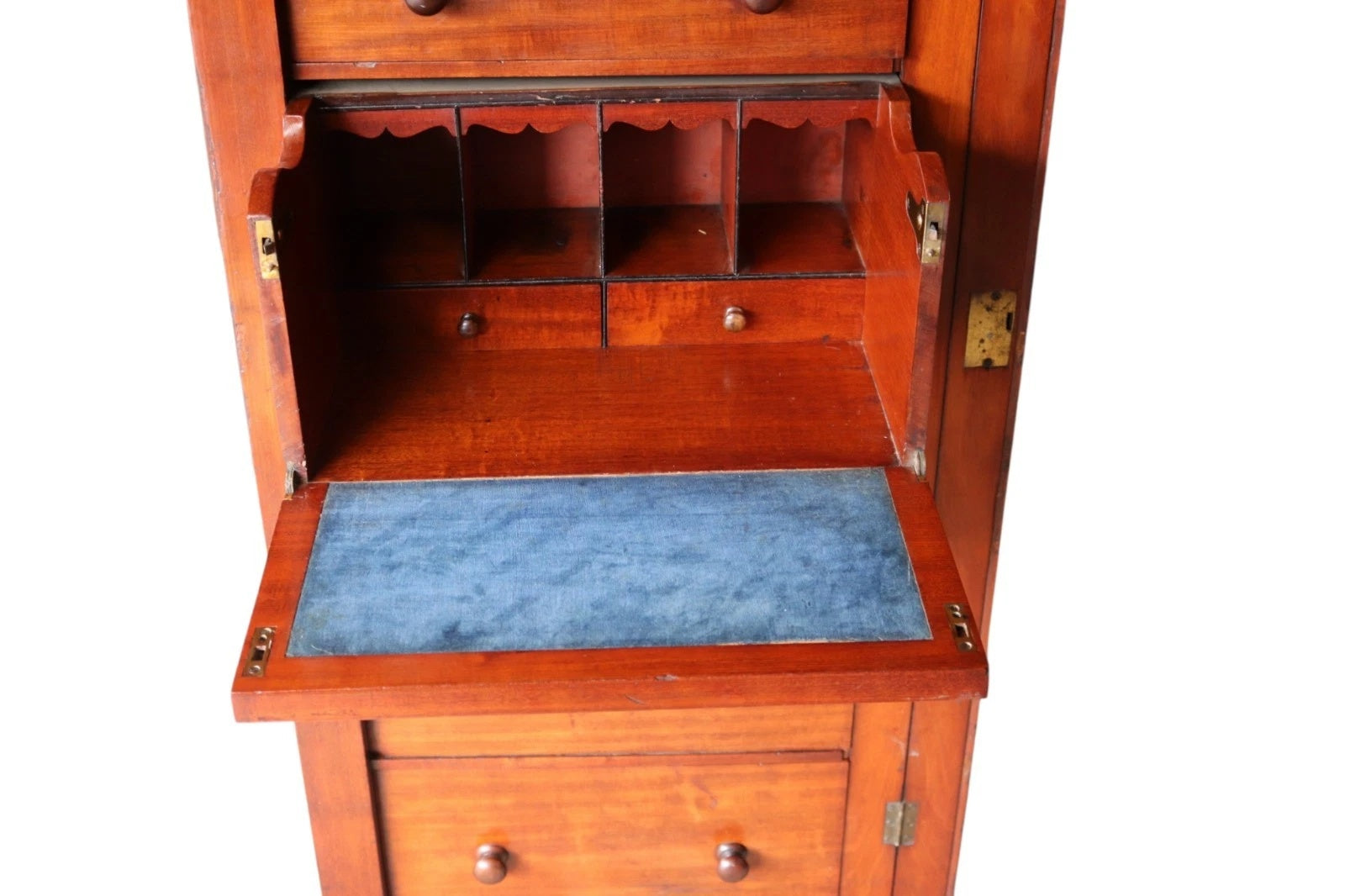 Victorian Mahogany Secretaire Wellington Chest of Drawers c.1860 - Antique 19thC