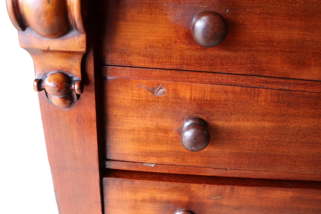 Victorian Mahogany Secretaire Wellington Chest of Drawers c.1860 - Antique 19thC