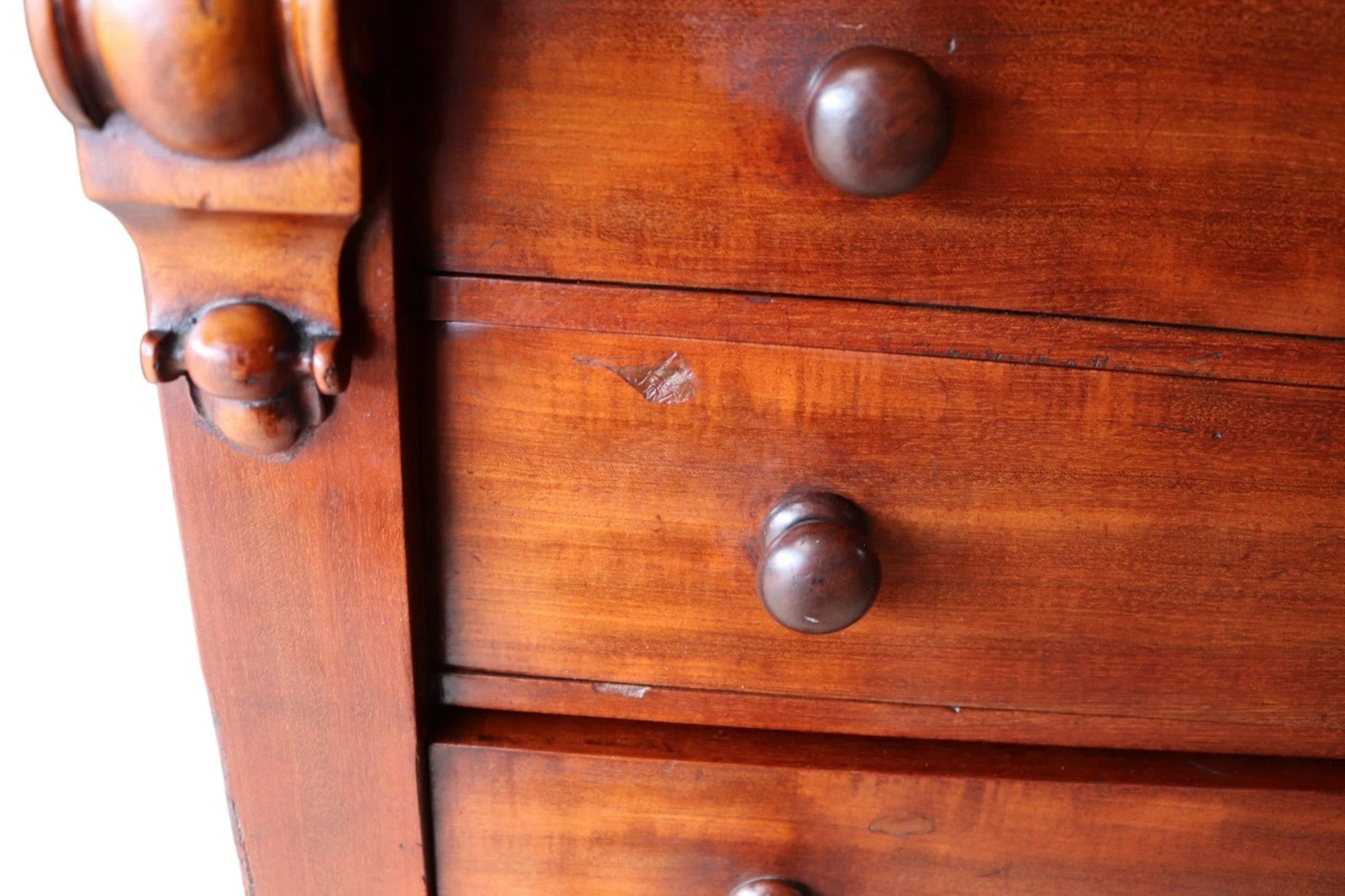 Victorian Mahogany Secretaire Wellington Chest of Drawers c.1860 - Antique 19thC