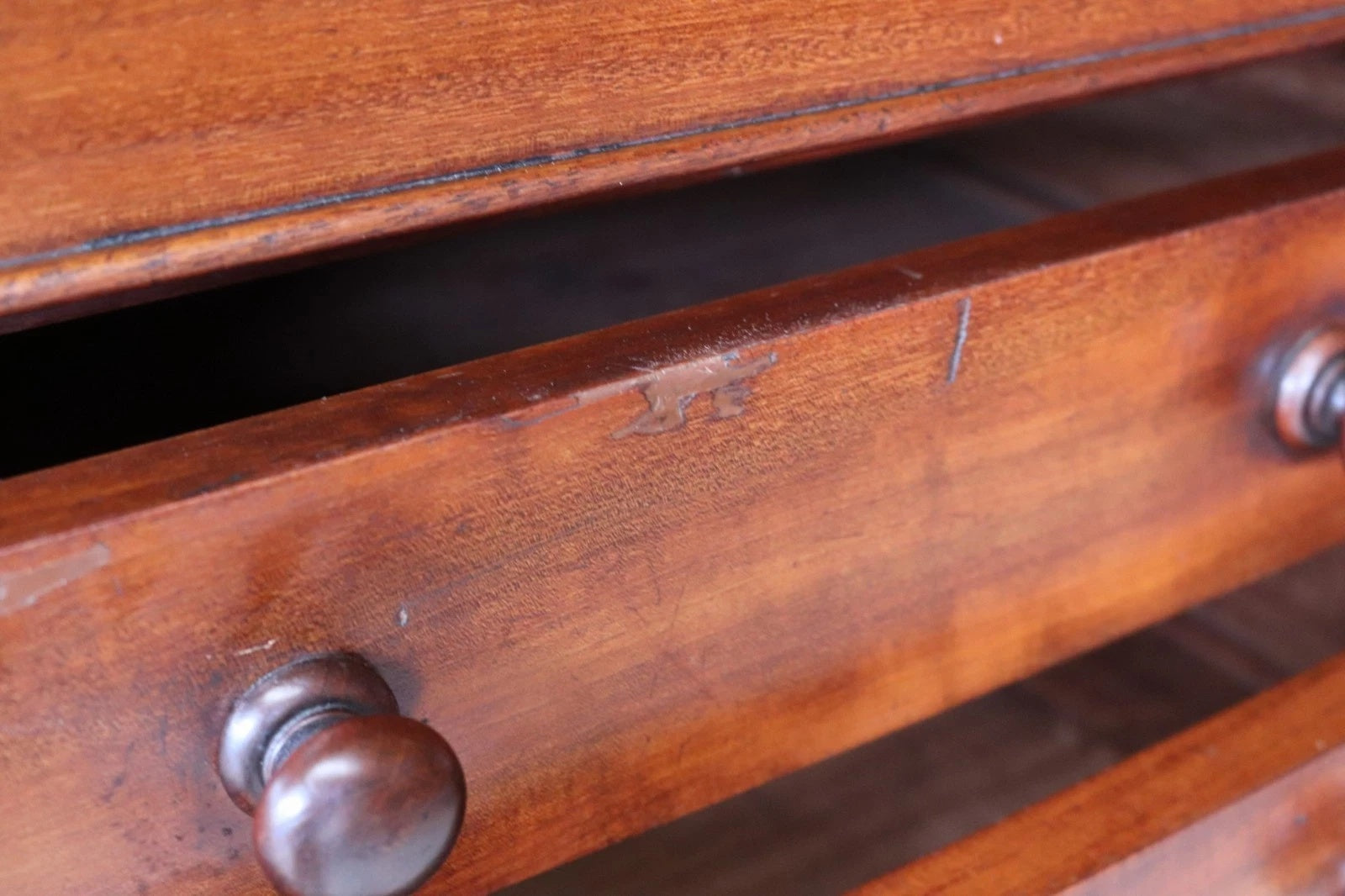 Victorian Mahogany Secretaire Wellington Chest of Drawers c.1860 - Antique 19thC