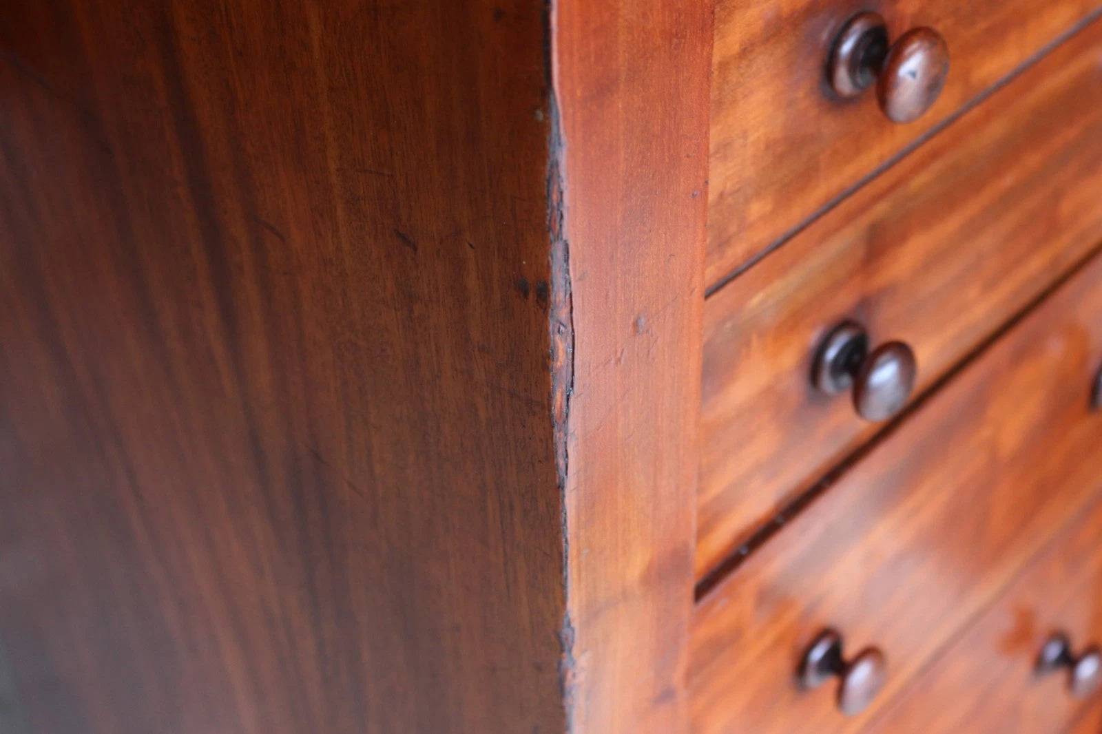 Victorian Mahogany Secretaire Wellington Chest of Drawers c.1860 - Antique 19thC