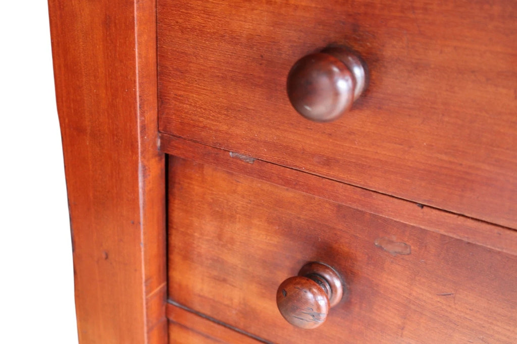 Victorian Mahogany Secretaire Wellington Chest of Drawers c.1860 - Antique 19thC