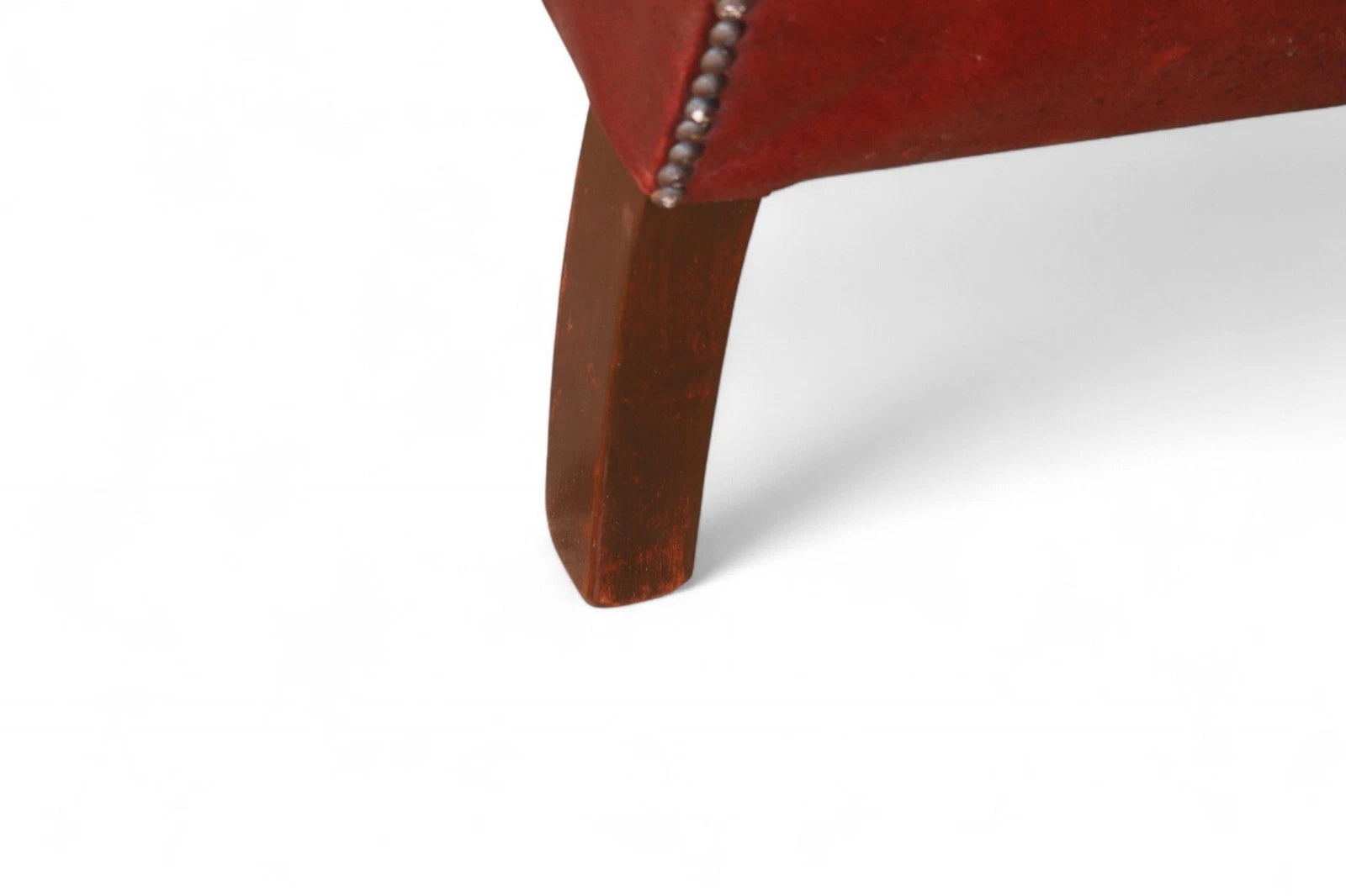 Vintage Oxblood Red Leather Wingback Queen Anne style  Chesterfield Armchair
