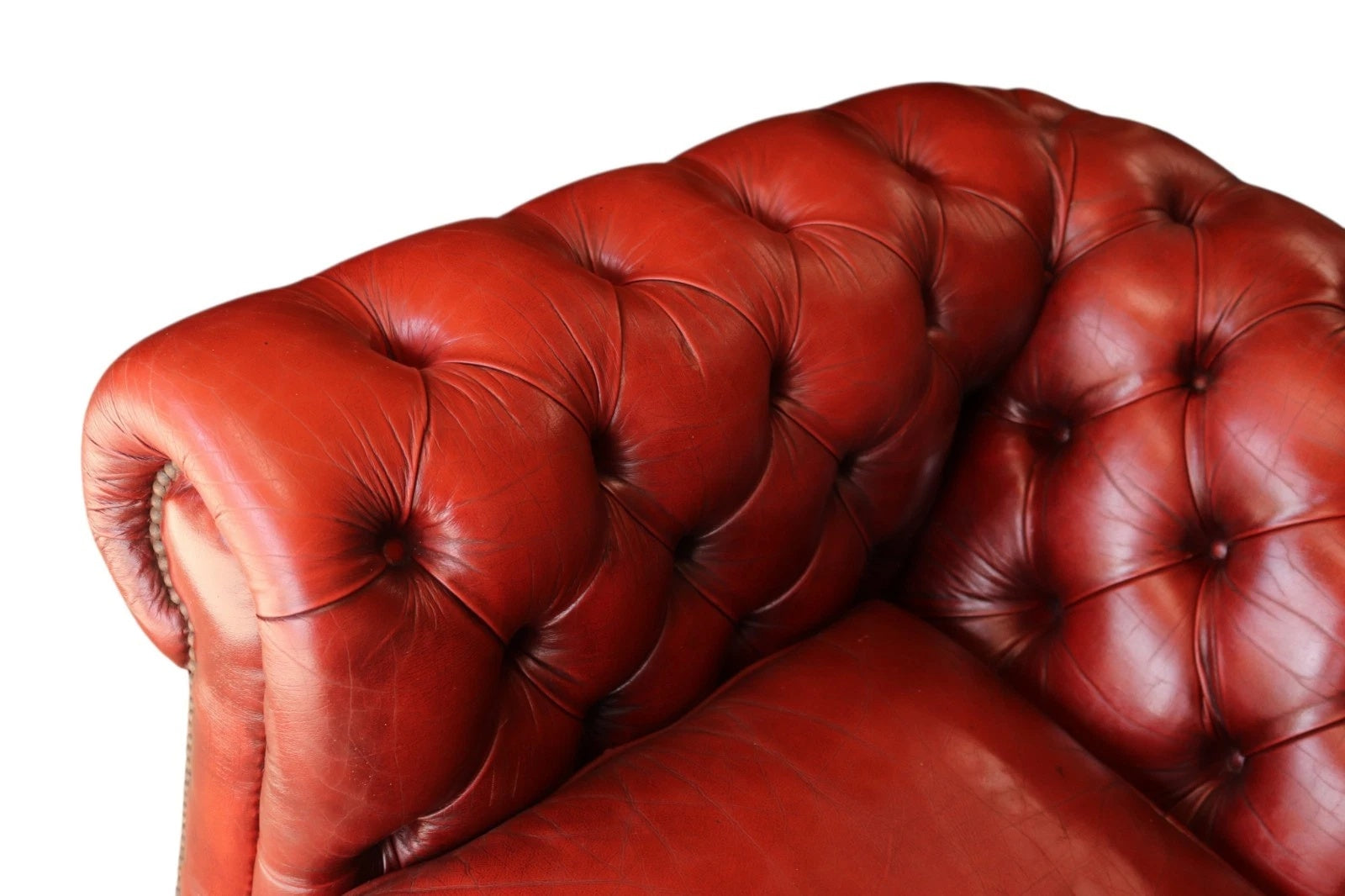 Vintage Oxblood Red Leather Chesterfield 3-Seater Sofa | Antique Style Settee