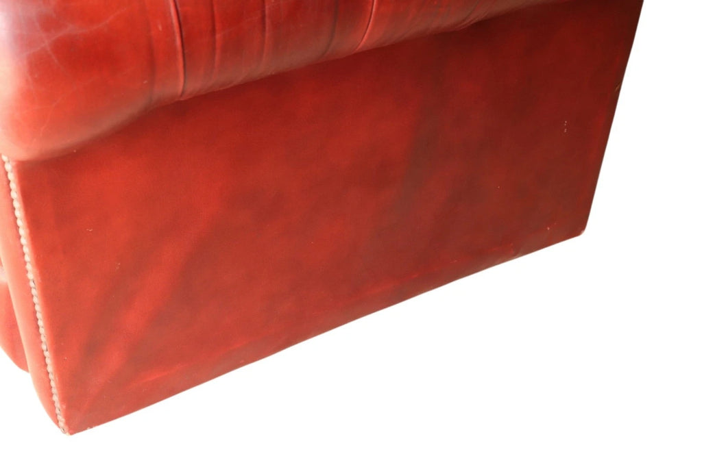 Vintage Oxblood Red Leather Chesterfield 3-Seater Sofa | Antique Style Settee