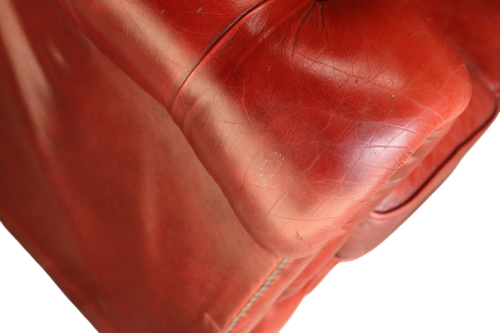 Vintage Oxblood Red Leather Chesterfield 3-Seater Sofa | Antique Style Settee