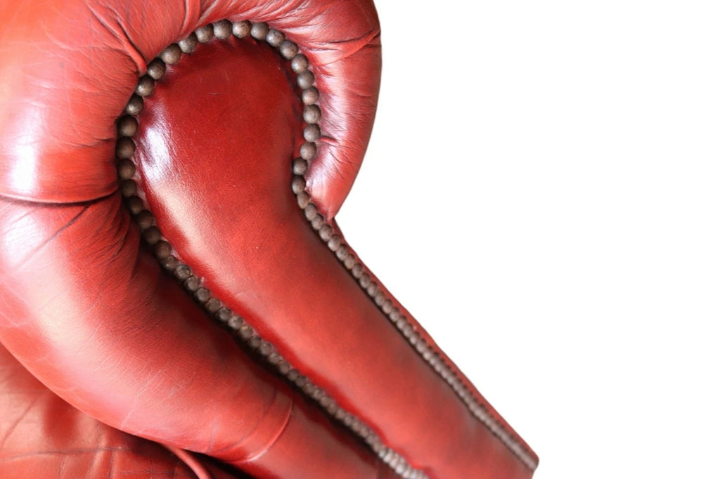 Vintage Oxblood Red Leather Chesterfield 3-Seater Sofa | Antique Style Settee