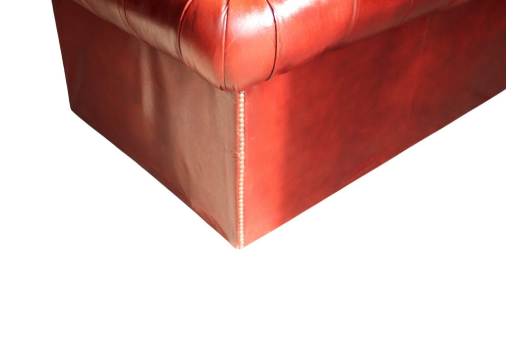 Vintage Oxblood Red Leather Chesterfield 3-Seater Sofa | Antique Style Settee