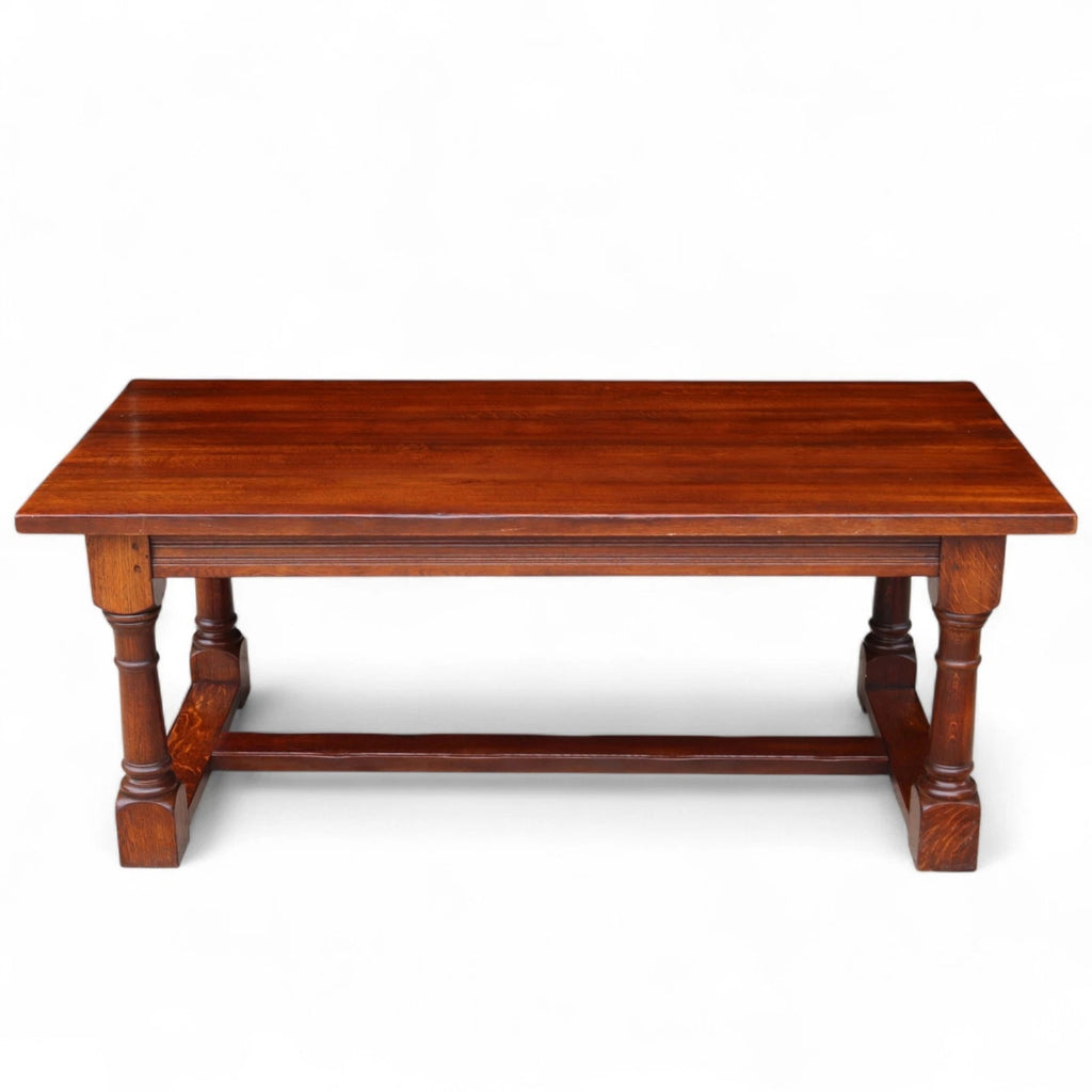 Vintage Solid Oak 17th Century Style Large Refectory Dining Table