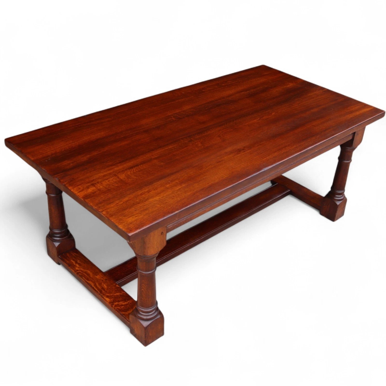 Vintage Solid Oak 17th Century Style Large Refectory Dining Table