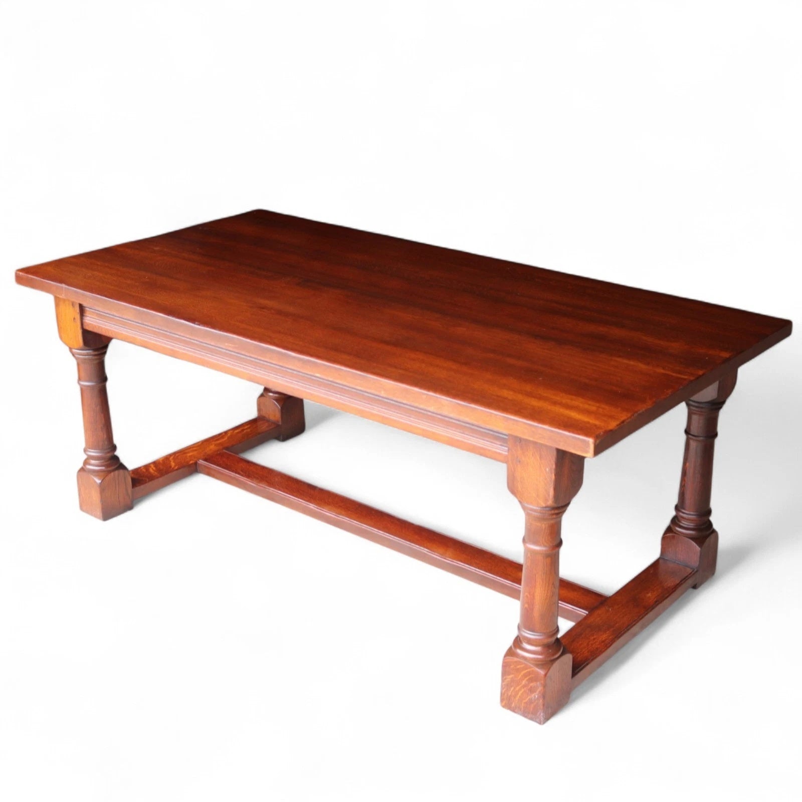 Vintage Solid Oak 17th Century Style Large Refectory Dining Table