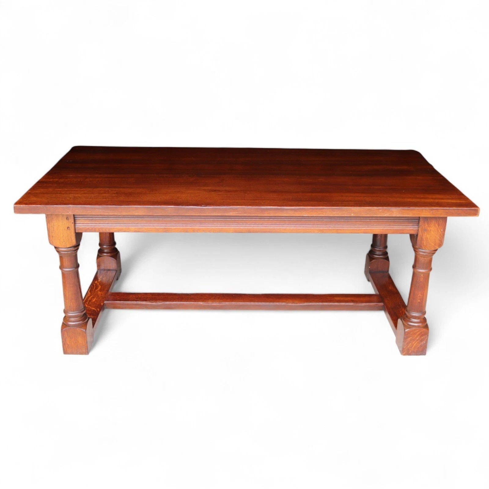 Vintage Solid Oak 17th Century Style Large Refectory Dining Table