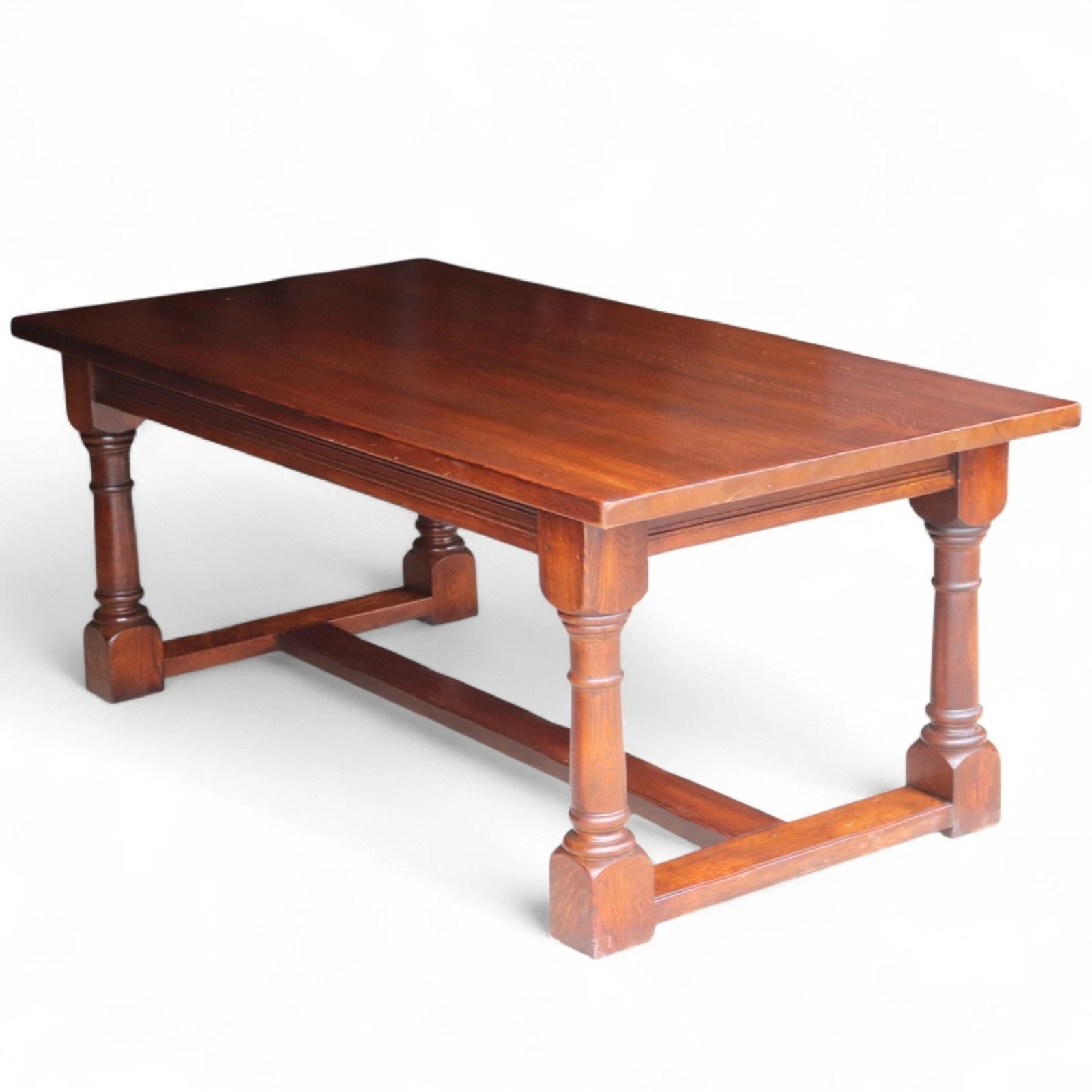 Vintage Solid Oak 17th Century Style Large Refectory Dining Table