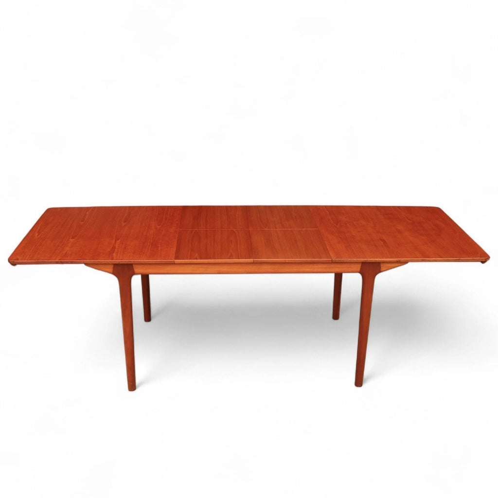 Mid Century Mcintosh Teak Double Butterfly Leaf Large Extending Dining Table