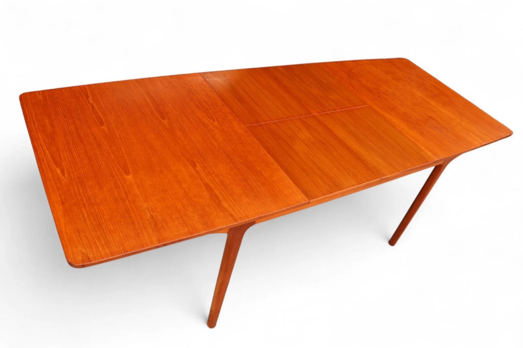 Mid Century Mcintosh Teak Double Butterfly Leaf Large Extending Dining Table