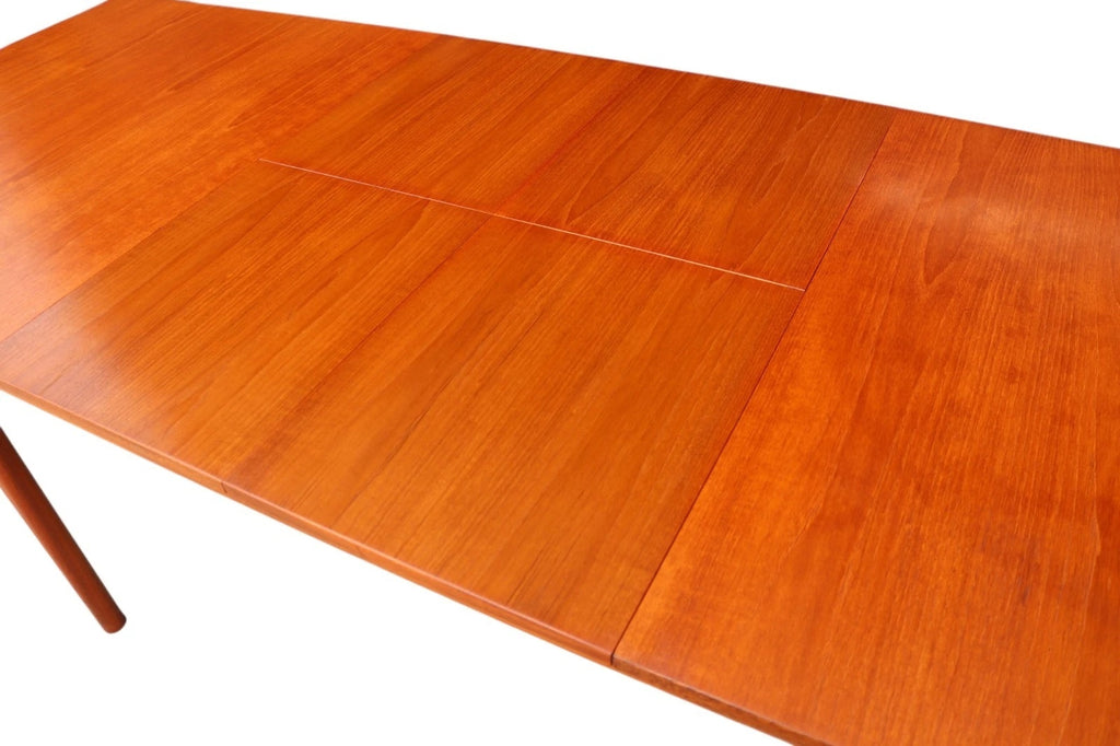Mid Century Mcintosh Teak Double Butterfly Leaf Large Extending Dining Table