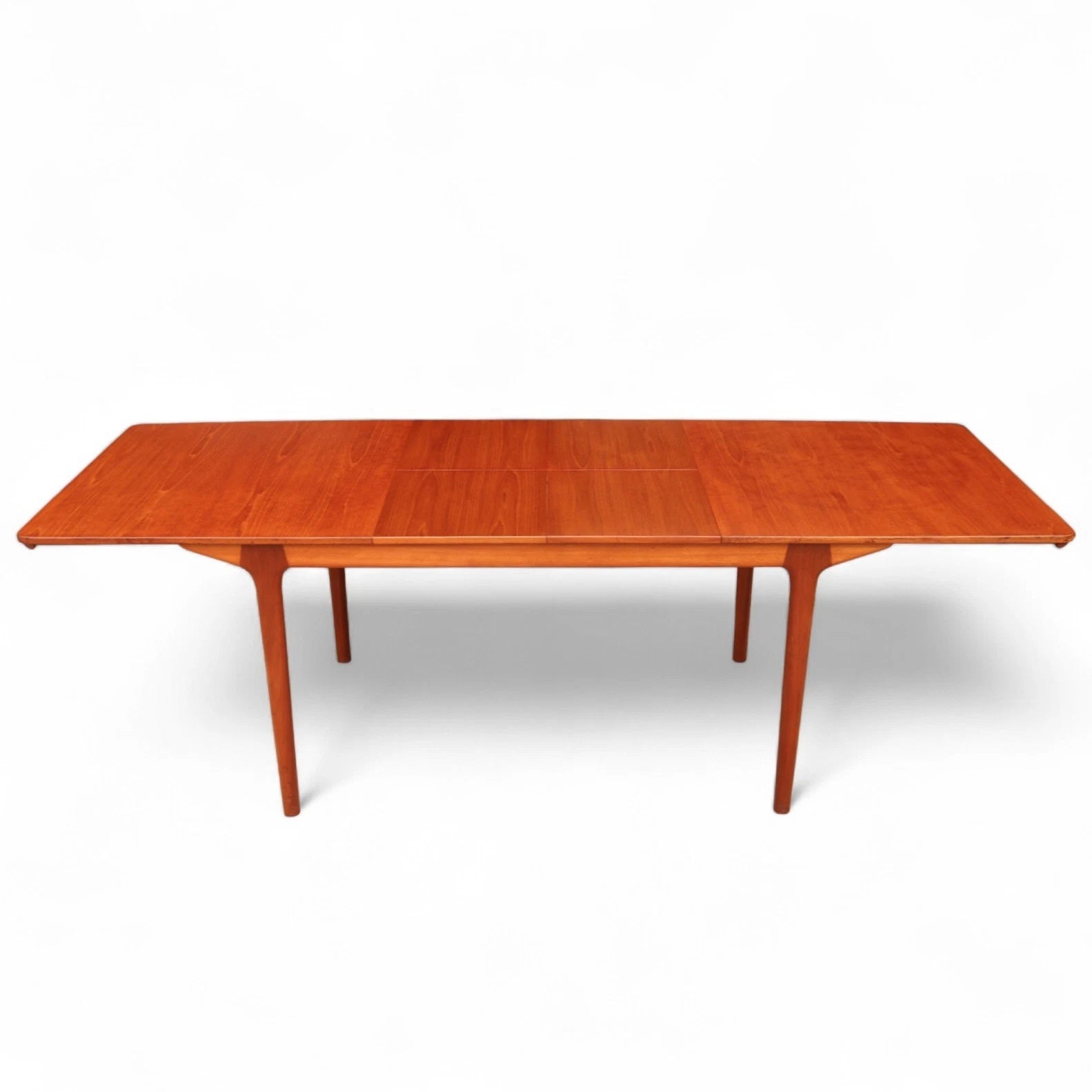 Mid Century Mcintosh Teak Double Butterfly Leaf Large Extending Dining Table