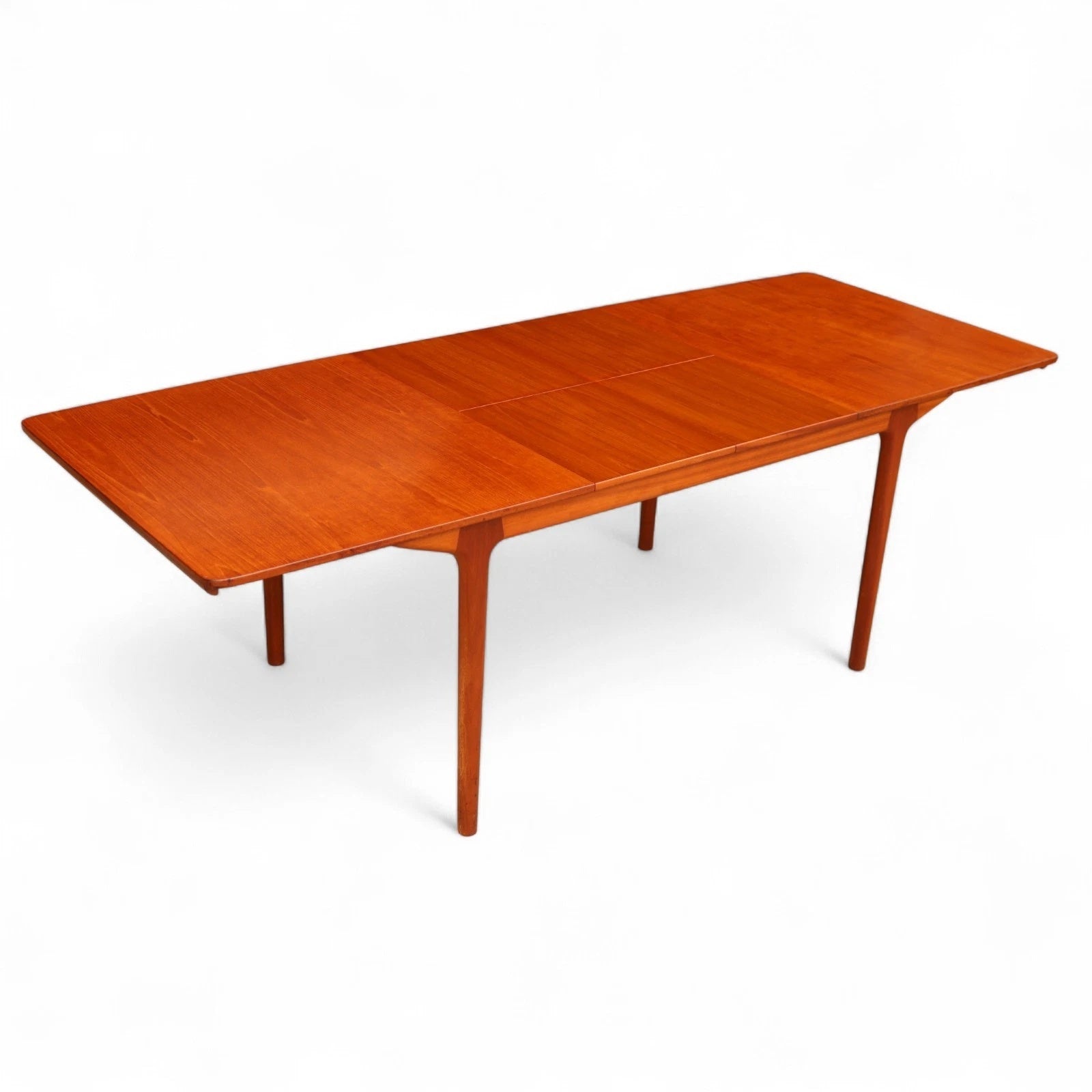 Mid Century Mcintosh Teak Double Butterfly Leaf Large Extending Dining Table