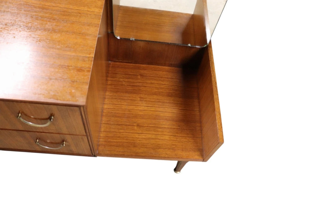 Mid Century Meredew Teak Dressing Chest / Two Drawer Dressing Table 1960s