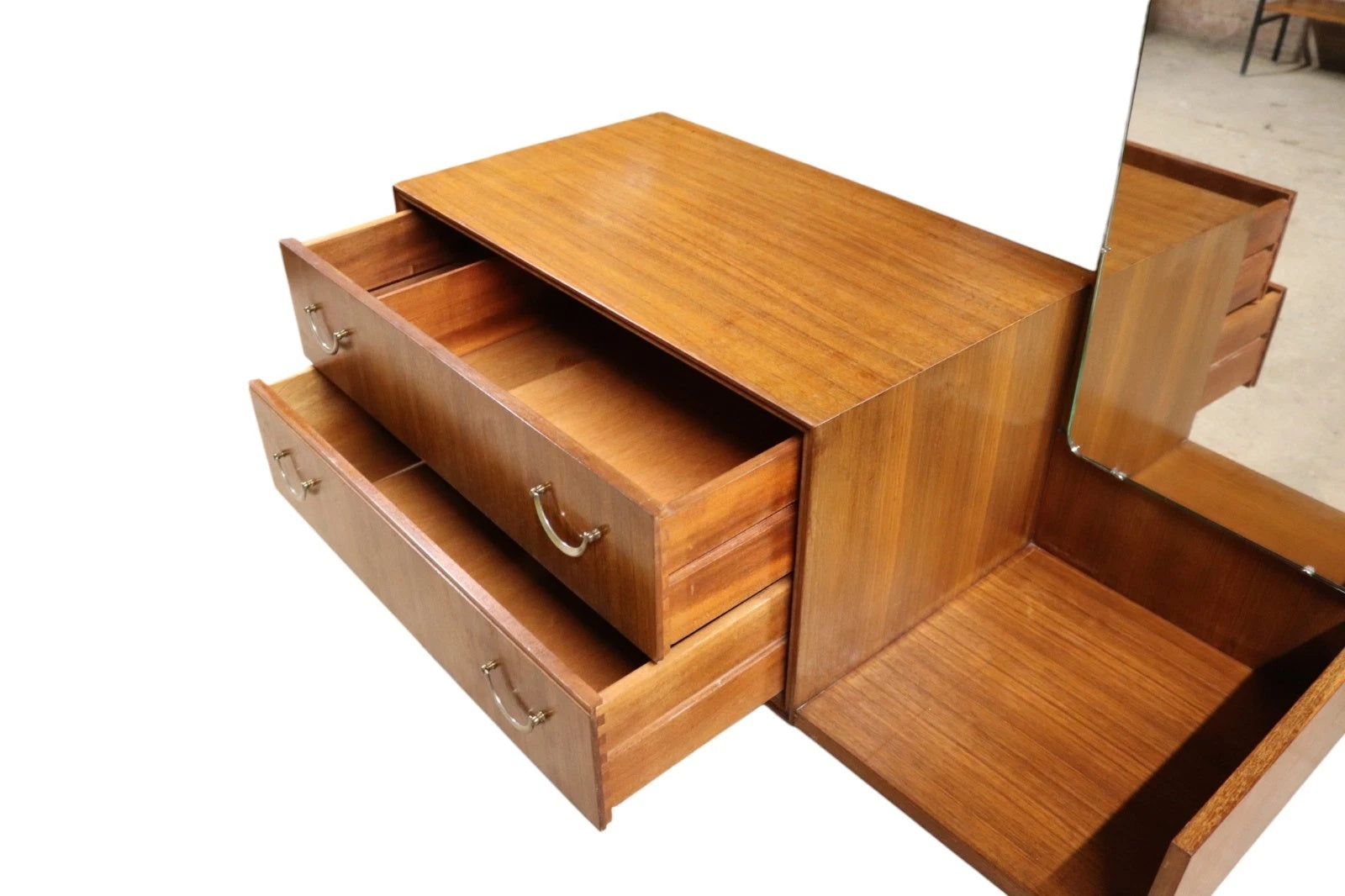 Mid Century Meredew Teak Dressing Chest / Two Drawer Dressing Table 1960s