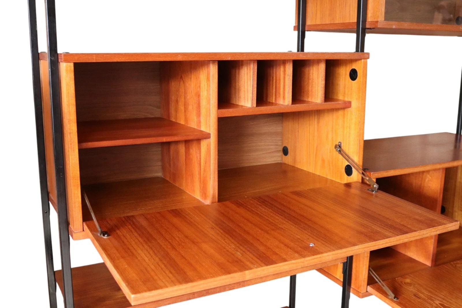 Mid Century Teak Laddrax Style Modular Shelving 2 Bay Inter Continental Design