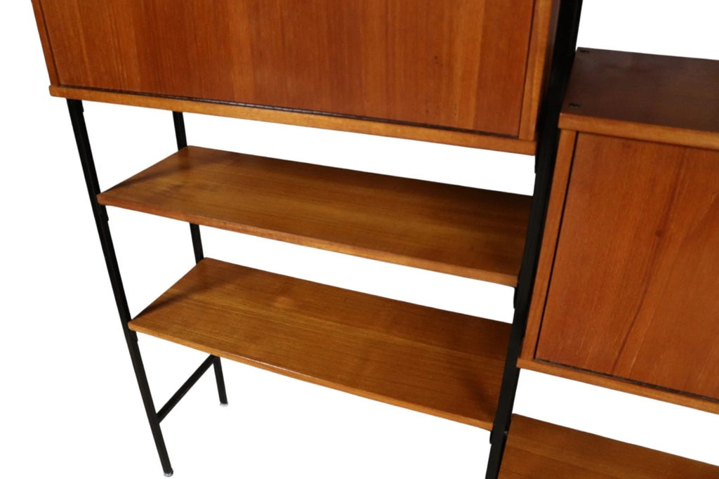 Mid Century Teak Laddrax Style Modular Shelving 2 Bay Inter Continental Design