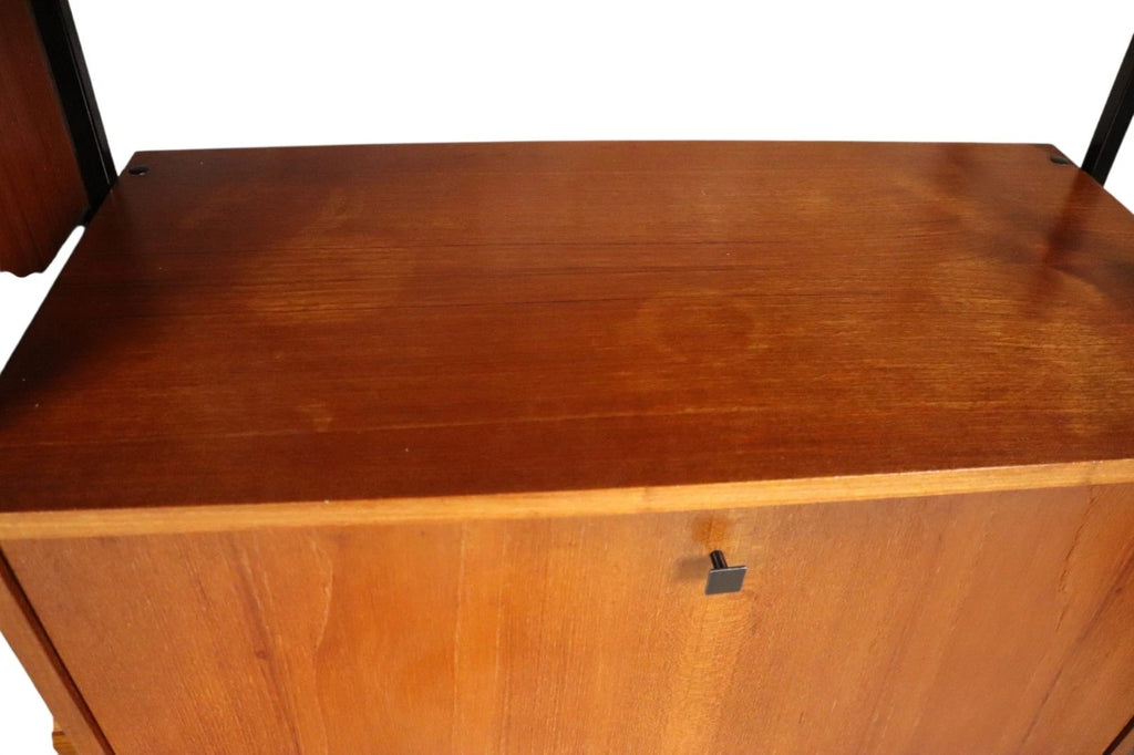 Mid Century Teak Laddrax Style Modular Shelving 2 Bay Inter Continental Design