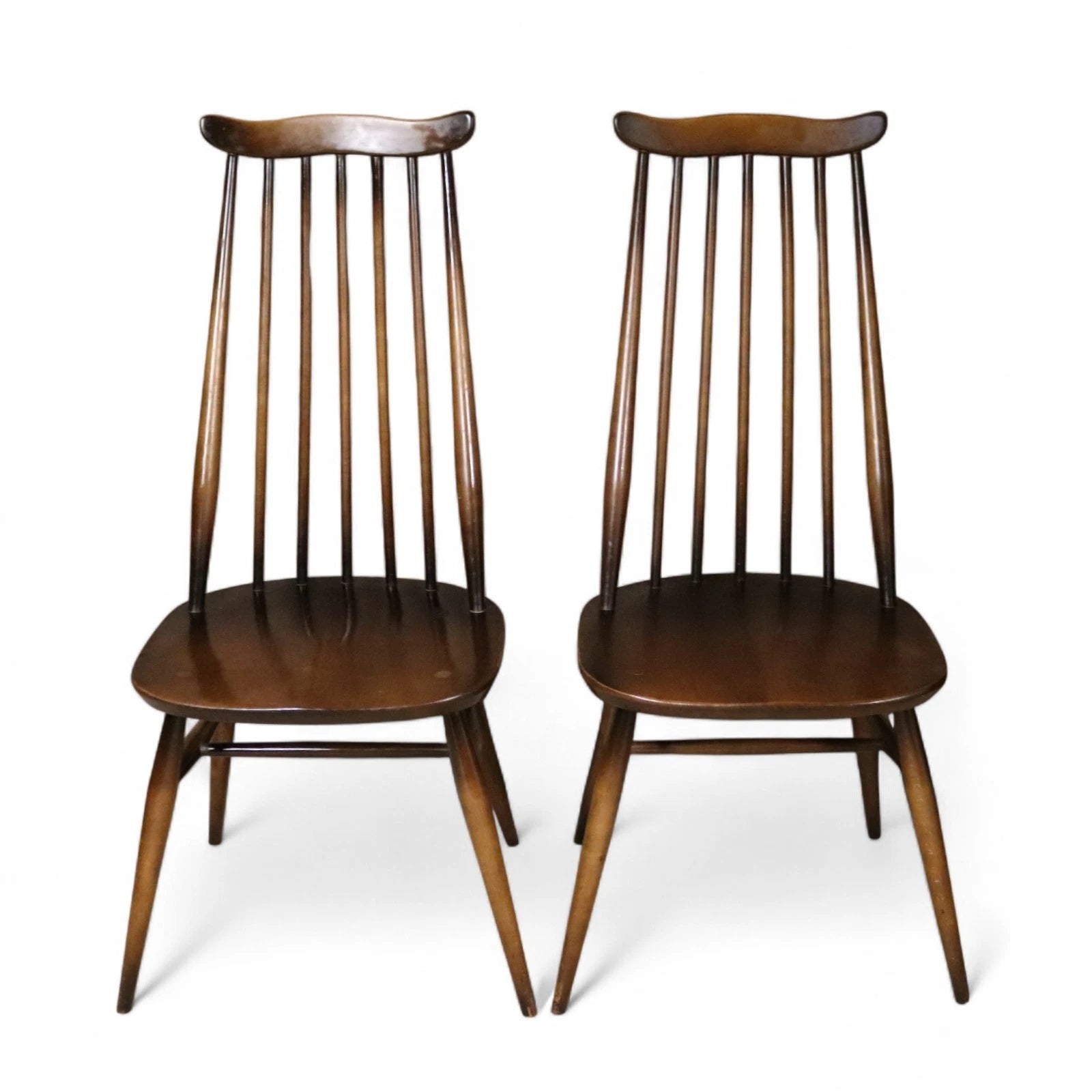 Set of 4 Ercol Goldsmith Dining Chairs - Dark Wood - Solid Elm & Beech