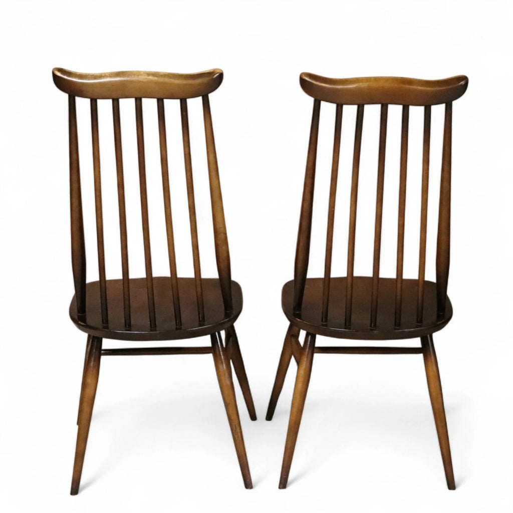 Set of 4 Ercol Goldsmith Dining Chairs - Dark Wood - Solid Elm & Beech