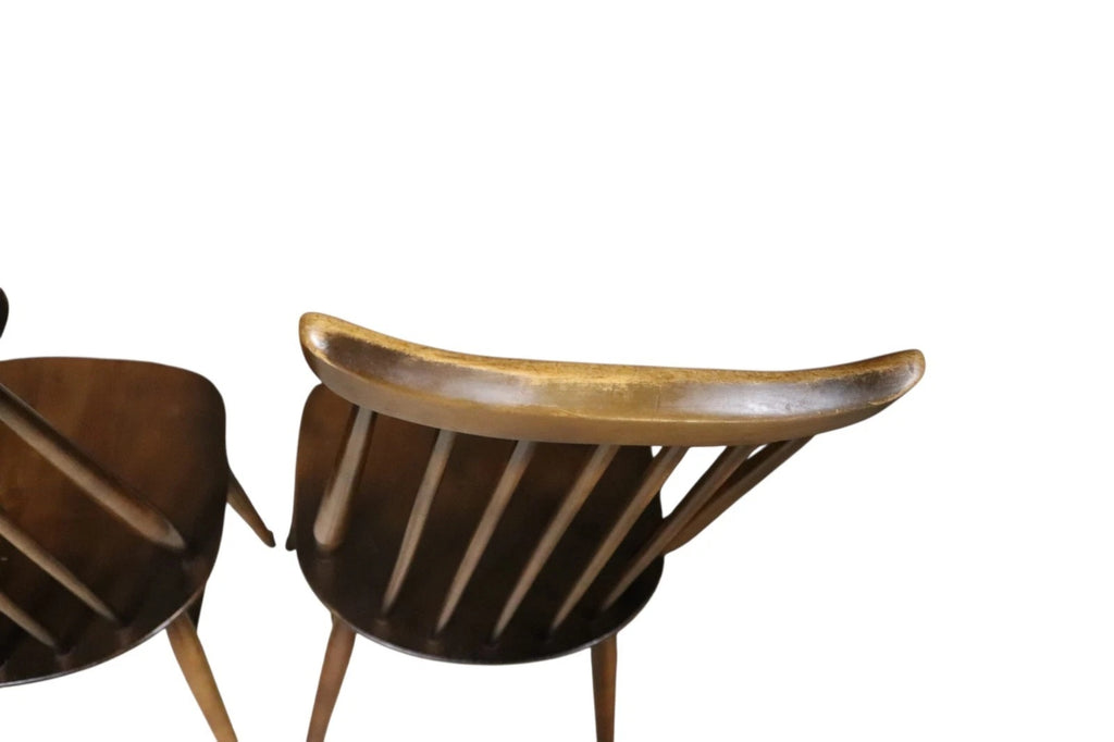 Set of 4 Ercol Goldsmith Dining Chairs - Dark Wood - Solid Elm & Beech