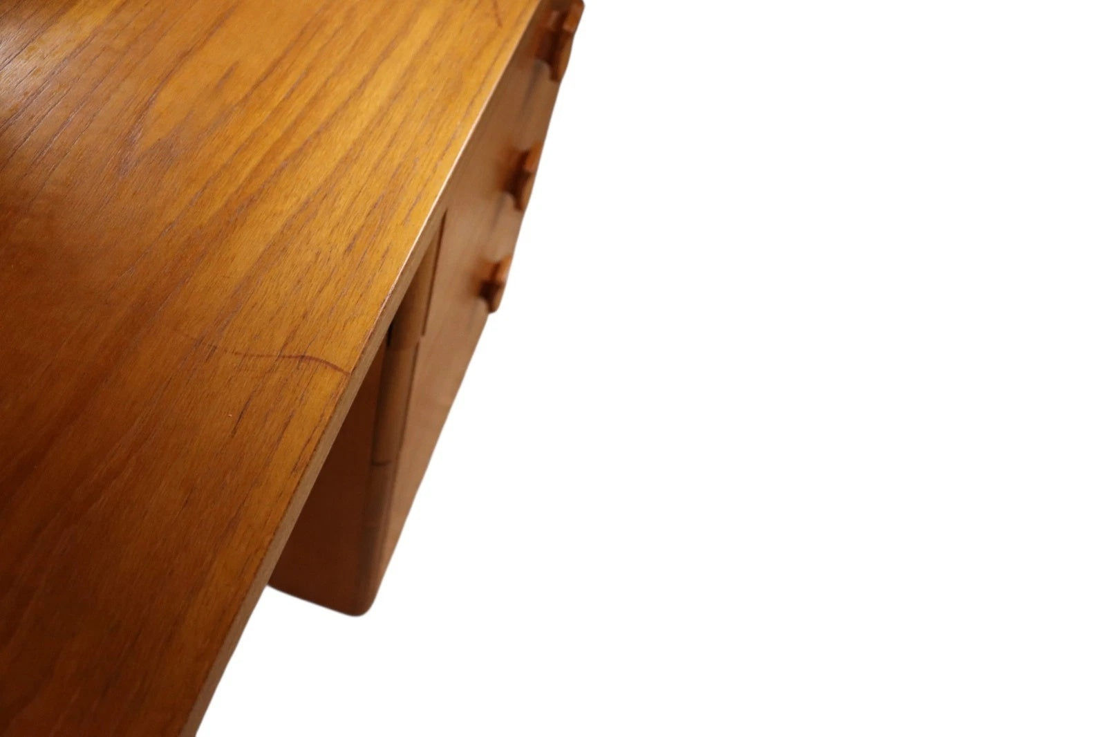 Vintage Teak Stag Dressing Table With Triple Mirror