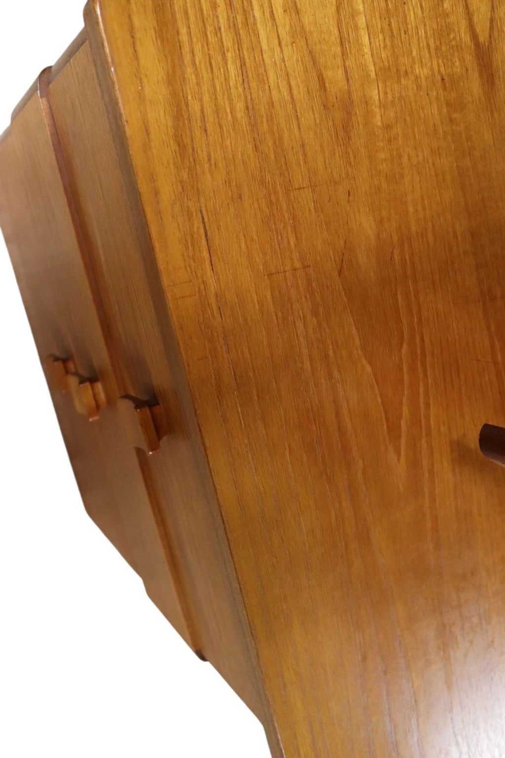 Vintage Teak Stag Dressing Table With Triple Mirror