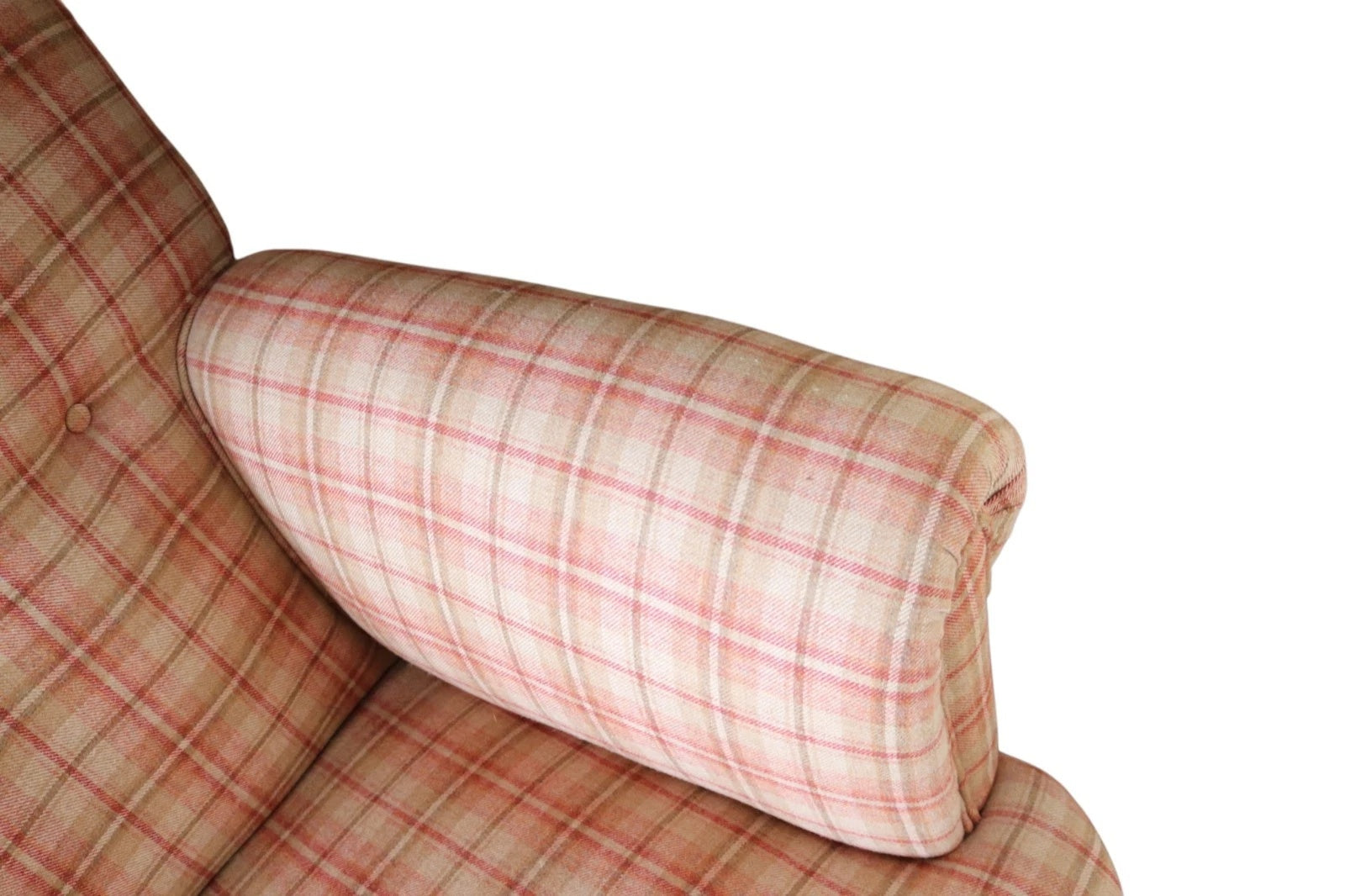 Antique Victorian Howard Style 2 Seater Sofa  – Deep Seat – Plaid Upholstery
