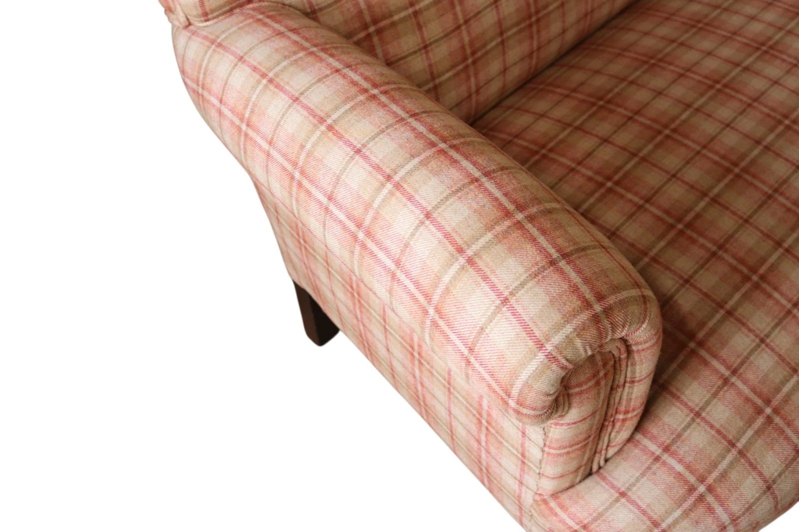 Antique Victorian Howard Style 2 Seater Sofa  – Deep Seat – Plaid Upholstery