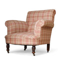 Antique Victorian Howard Style Armchair – Deep Seat – Plaid Upholstery