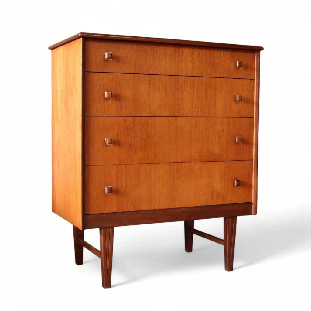 Mid Century Homeworthy Teak Chest Of Drawers - 4 Drawer 1960