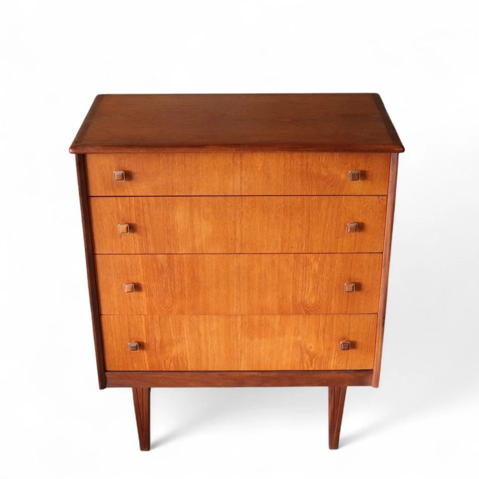 Mid Century Homeworthy Teak Chest Of Drawers - 4 Drawer 1960