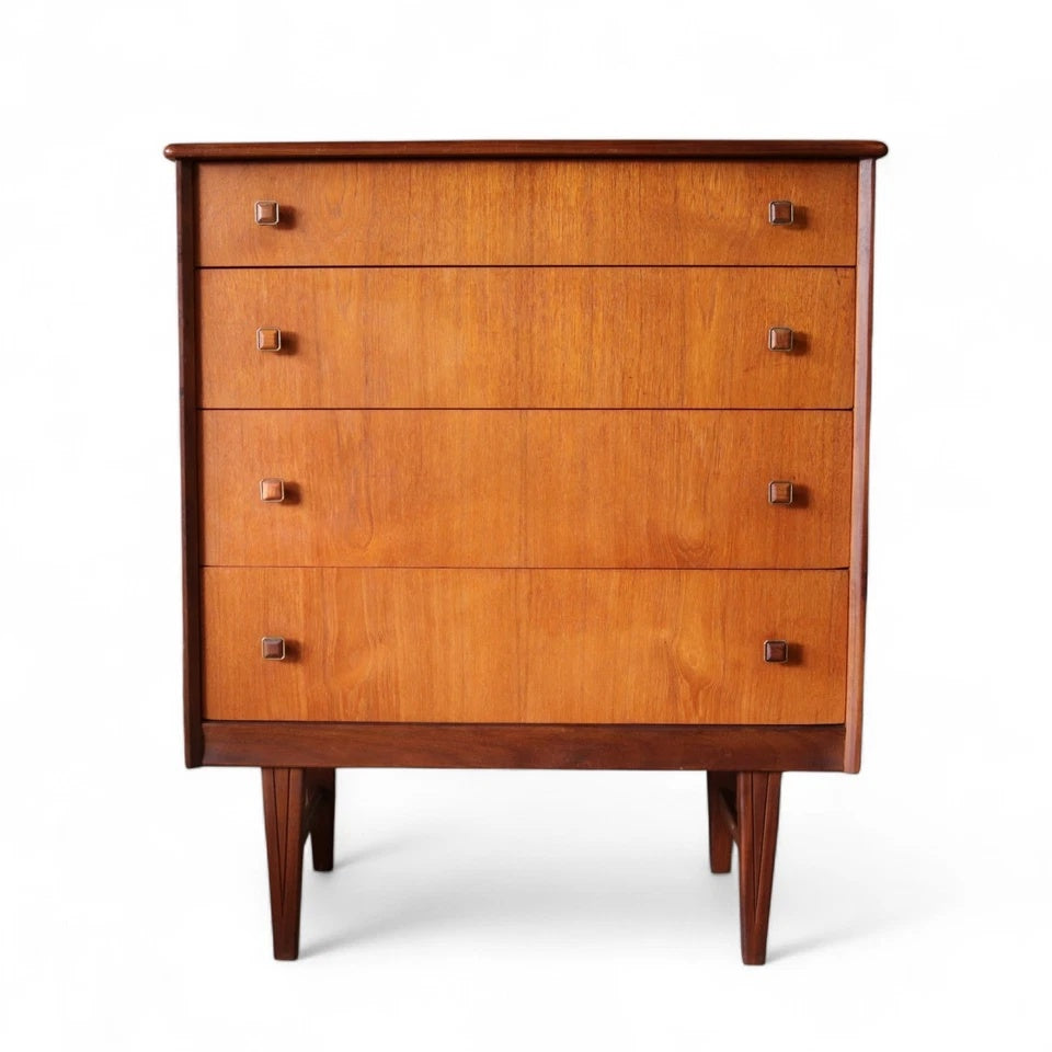 Mid Century Homeworthy Teak Chest Of Drawers - 4 Drawer 1960