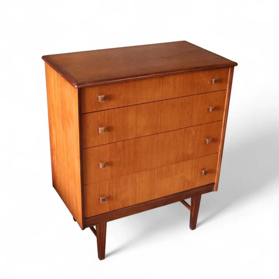 Mid Century Homeworthy Teak Chest Of Drawers - 4 Drawer 1960