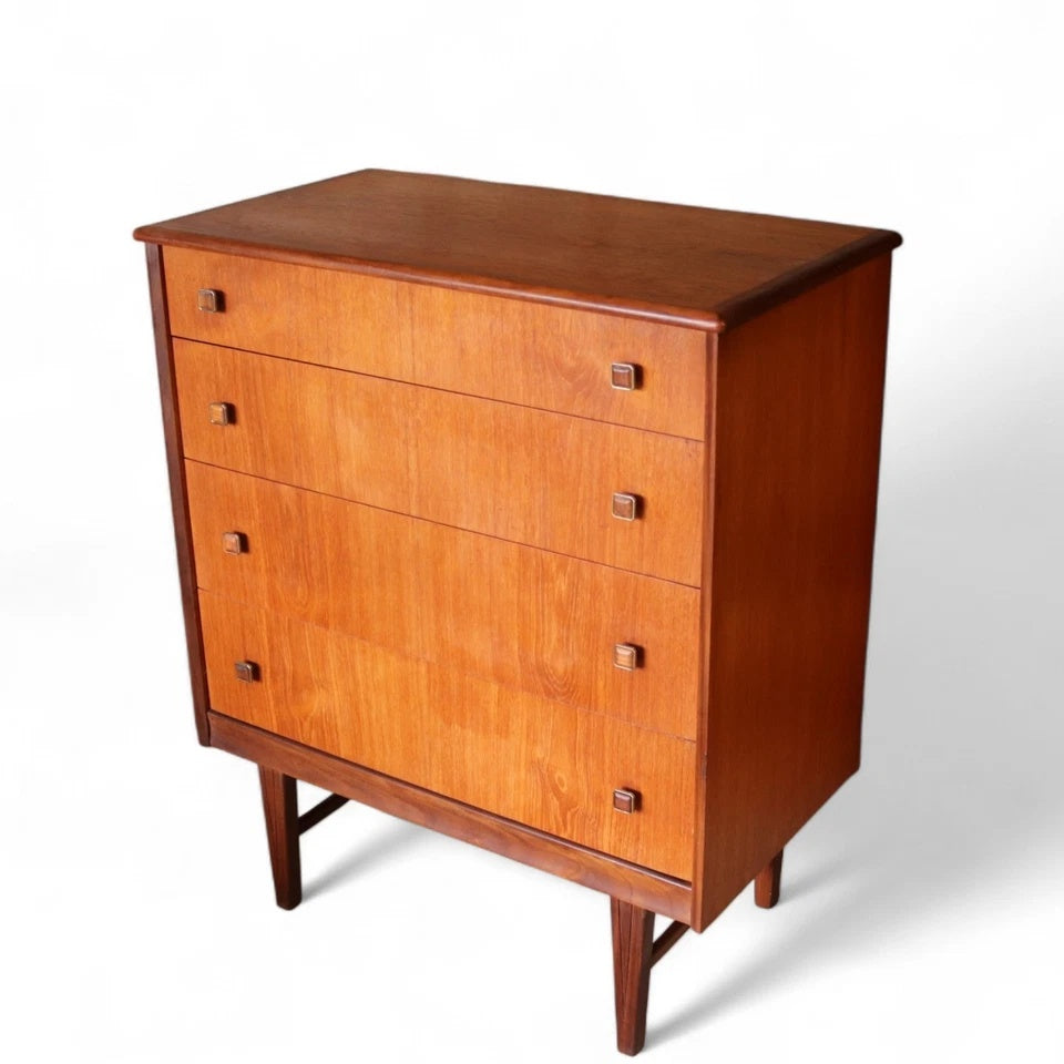 Mid Century Homeworthy Teak Chest Of Drawers - 4 Drawer 1960