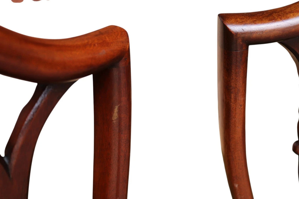 Share Vintage Set Of 8 Mahogany Hepplewhite Style Shield Back Dining Chairs