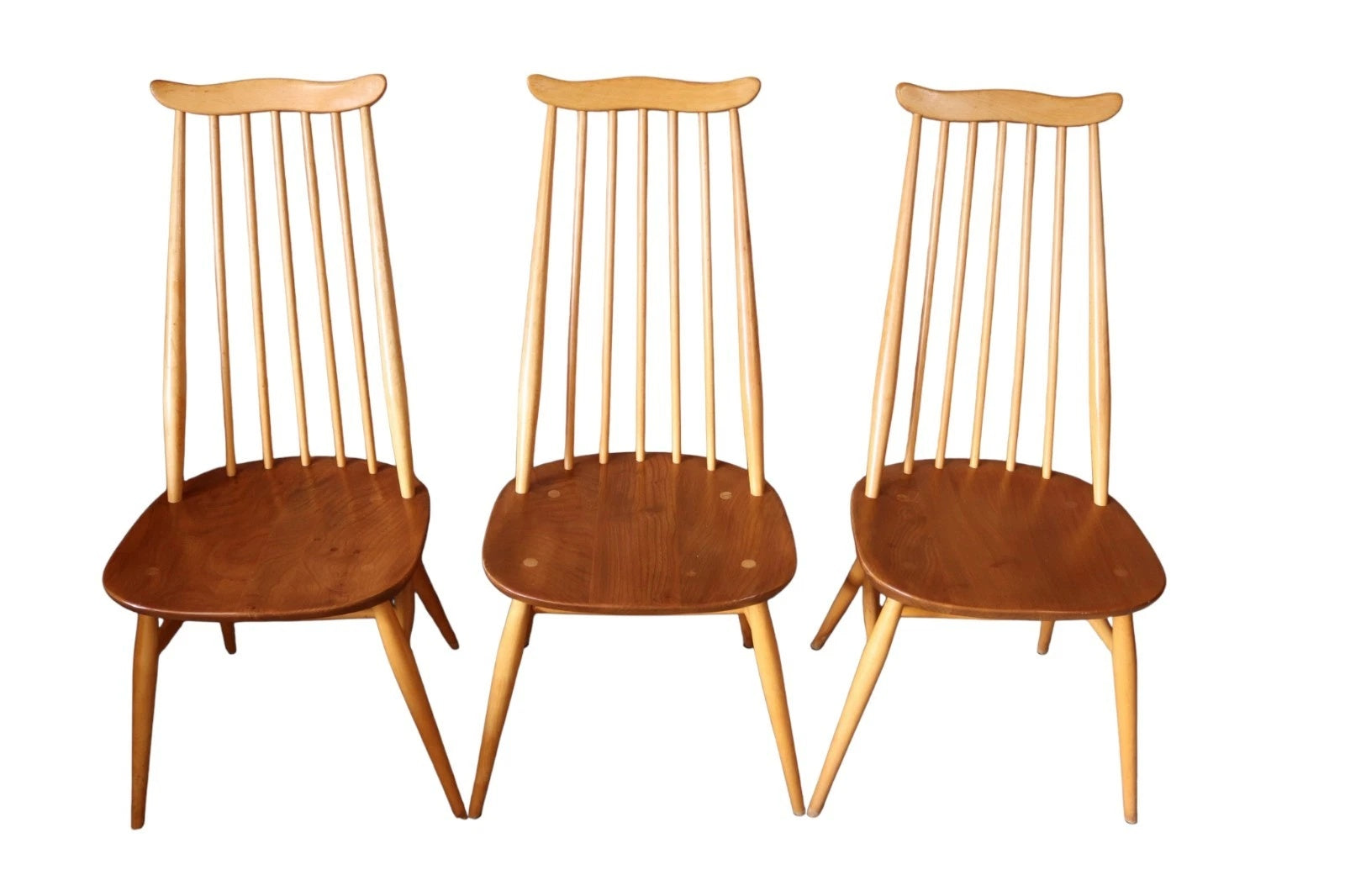 Vintage Set Of 6 Ercol Goldsmith Elm & Beech Dining Chairs